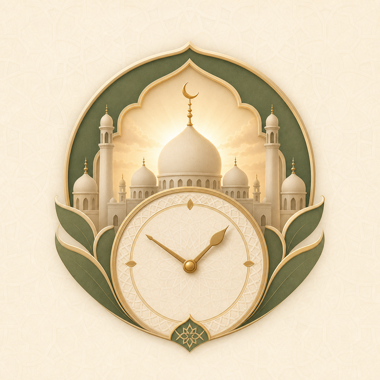 Prayer times mosque and clock